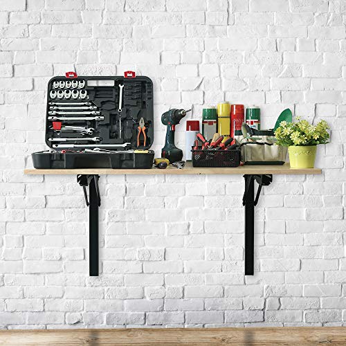 Wallmaster 24inch Folding Shelf Brackets Garage Heavy Duty Steel Max