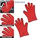 LP Silicone Heat Resistant Grilling BBQ Gloves (Pair) for Cooking Camping Baking Smoking Potholder Fireplace Red
