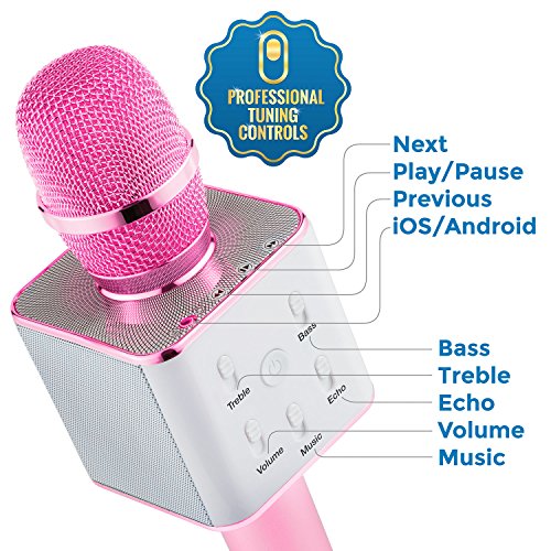 Mike, Wireless Karaoke Microphone, Handheld Portable Bluetooth Mic