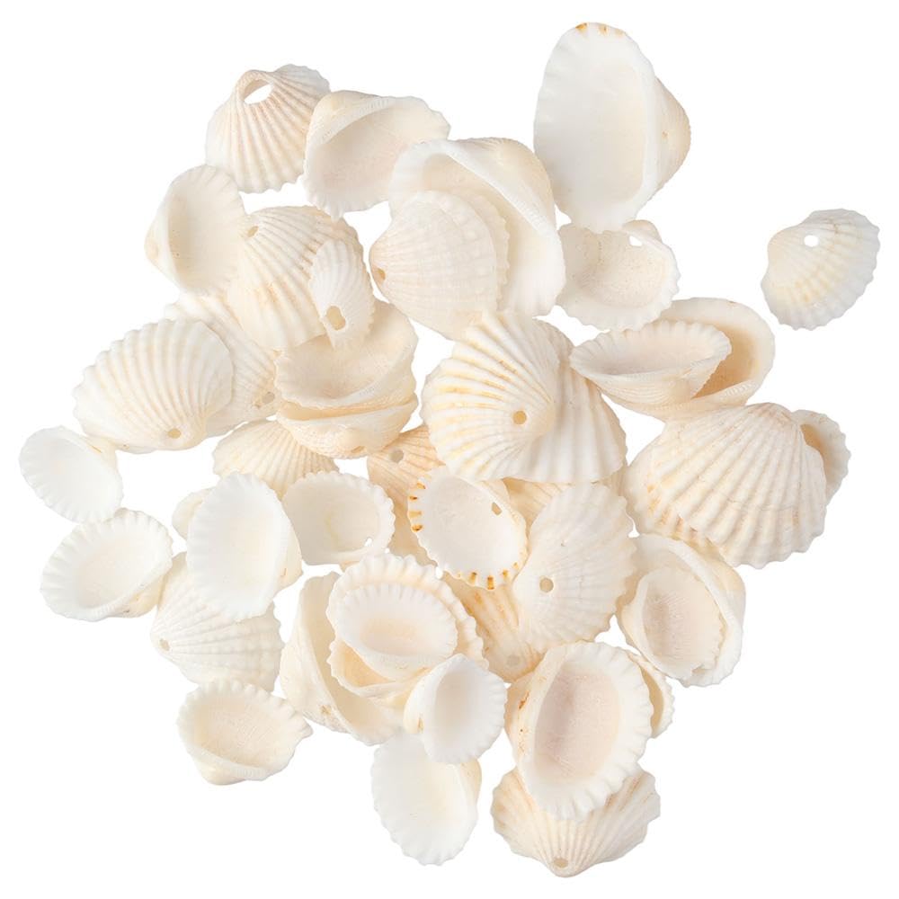 YYlingx 100Grams White Natural Spiral Shell Beads,Oval Seashells Spacer Beads with Hole,9x15mm Loose Beads for DIY Jewelry Making