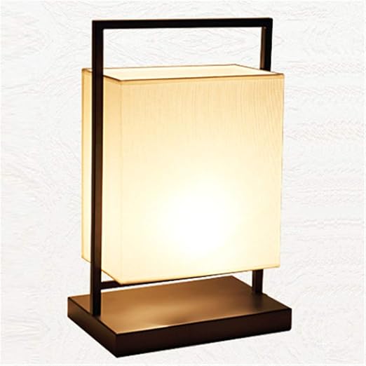Lampe De Bureau D Etude Lampe Chinoise Vintage Lanterne Carree Noir Fer Forge Tissu E27 Lampe De Table Eclairage Hotel Decor Salon Chambre Lampe De Chevet Amazon Fr Luminaires Et Eclairage