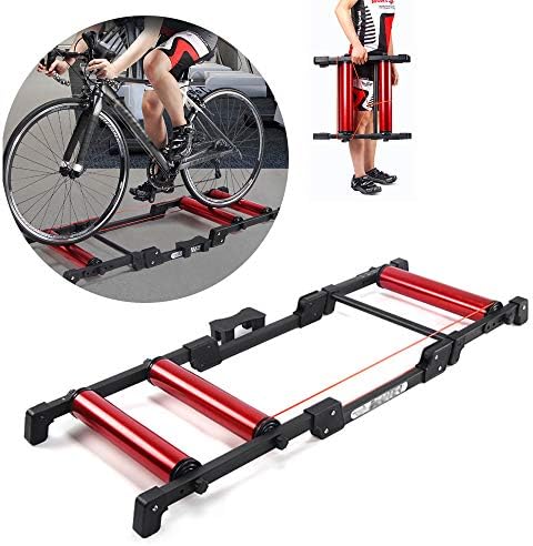 自転車ローラーライディングプラットフォーム 屋内自転車トレーナースタンド 折りたたみ式屋内自転車トレーナー 自転車トレーナーローラー 屋内 サイクリングフィットネス用 Ospacp Org Ar
