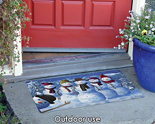 Toland Home Garden Snowman Photobomb 18 x 30 Inch Decorative Winter Floor Mat Funny Photo Doormat - 800302