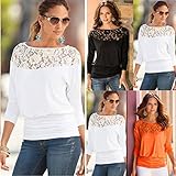 SunWard(TM) Women Long Sleeve Lace T-Shirt Casual Loose Blouse