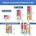 KOUSI Toy Organizer Toy Storage Portable Toy Organizers for Kids Children Toy Organizers and Storage Multifuncation Cube Storage Shelf Cabinet Bookcase Bookshelf, Capacious & Study,Pink, 12 Cubes