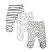 Spasilk 3 Pack Cotton Footed Pants for Baby Boy and Baby Girl — Baby Clothes Unisex — Newborn Baby Pants