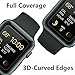 [For Series 2/3] SUPTMAX Screen Protector for Apple Watch Series 3 [3D Full Coverage] Apple Watch Screen Protector 42mm [Carbon Fiber Frame + Tempered Glass] (42mm, Black)