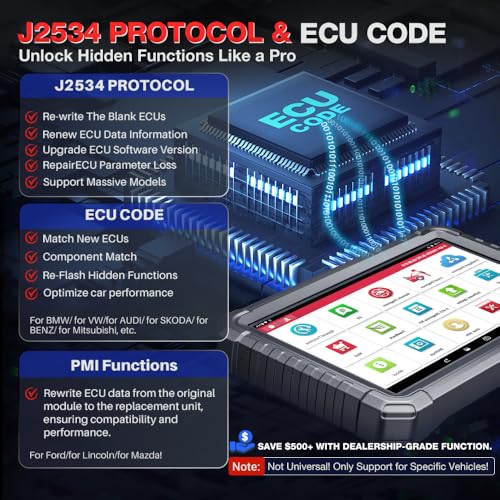 LAUNCH X431 PRO3S+ Elite SmartlinkC2.0 Car Diagnostic Case with CANFD/DOIP/J2534 Bi-Directional Topology OE, Car Diagnosis with 60+ Reset ECU Coding AutoAuth FCA Guide V.A.G