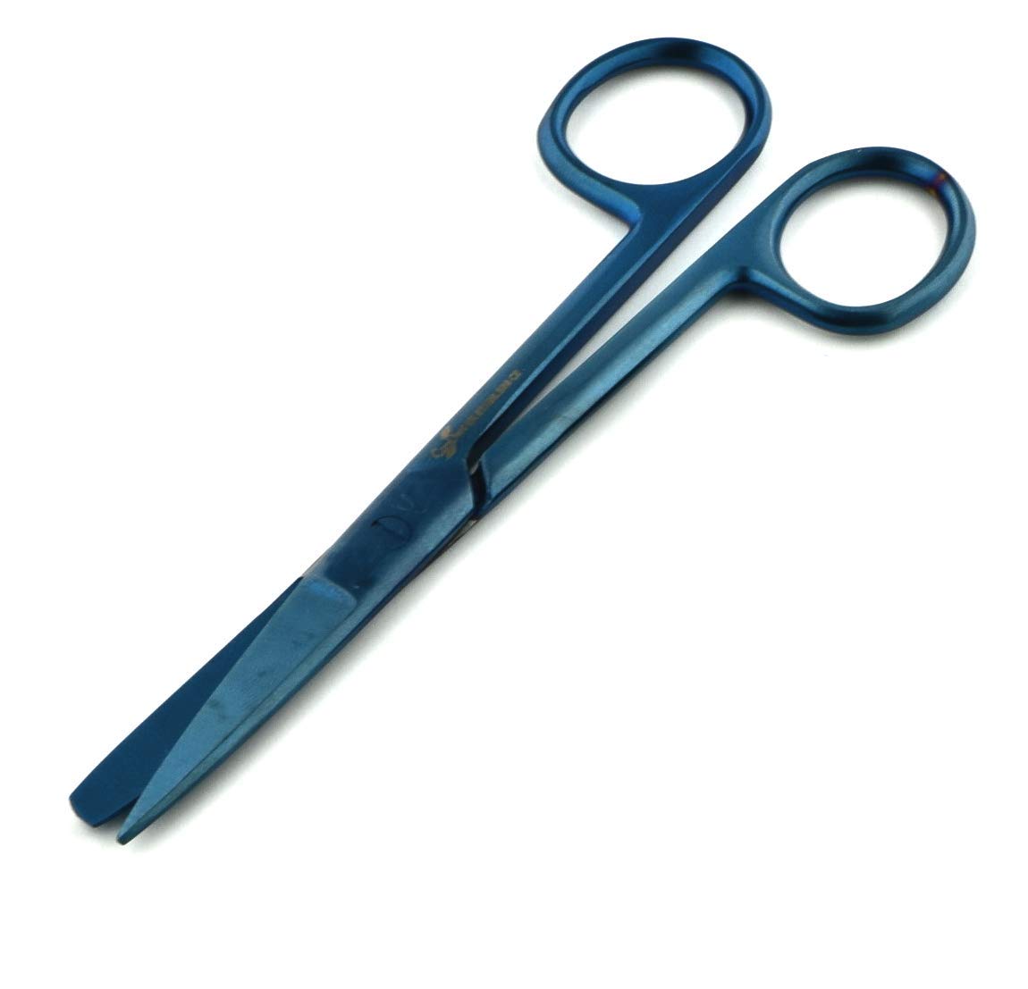 Nursing Scissors, Dressing Scissors 14.5cm, Pet Grooming, First Aid, Home Use … (14sm STR Sharp/Blunt, Blue - Titanium)