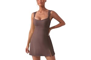 SEAMAID Square Neck Tennis Dresses for Women Golf Dress with Built-in Shorts Bra with Pockets for Athletic Sports Workout