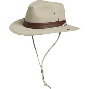 TOP-EX Aussie Safari Sun Hat for Men & Women, UPF 50+ Wide Brim, M-XXL Fit | structured travel-ready shape, cotton canvas wit