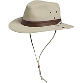 TOP-EX Cotton Aussie Outback Hat for Men Women, UPF 50 Panama Golf Sun Hat Wide Brim with Chin Strap, Breathable & Packable