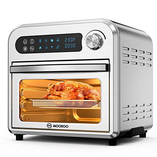 MOOSOO Air Fryer Oven, 10.6 QT Air Fryer Toaster Oven Combo with