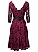 MissMay Women's Vintage Floral Lace Deep V-Neck Bow Cocktail Swing Dress
