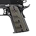 Cool Hand 1911 G10 Grips, for Full Size Government Commander, Gun Screws Included, Standard Cut, for Left and Right Handed, Finger Grooves, Ambi Safety Cut, Coyote