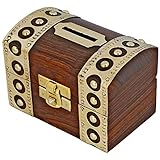 Antique Inspired Safe Money Box Piggy Bank Wooden Toys And Game by ShalinIndia