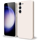 oakxco for Samsung Galaxy S23 Phone Case Liquid Silicone, Cute Thin Slim Soft Rubber TPU Plain Smooth Gel Cover for Women Girl Aesthetic Design, Matte Solid Protective & Shockproof, Beige Stone