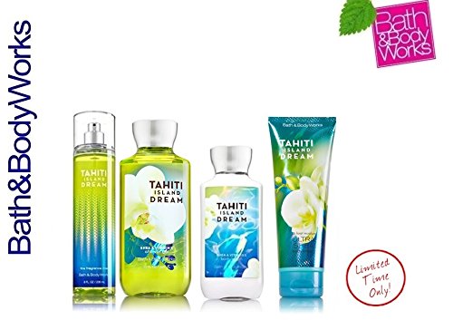 Bath & Body Works TAHITI ISLAND DREAM Deluxe Gift Set Lotion ~ Cream ~ Fragrance Mist ~ Shower Gel Lot of 4