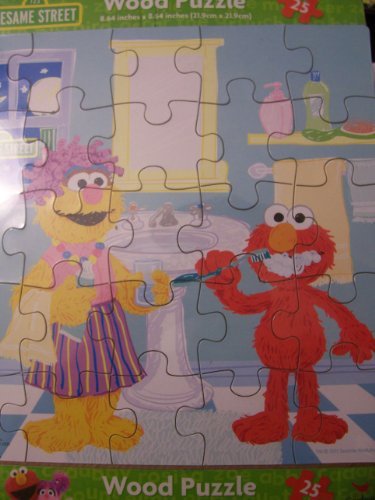 Sesame Street Wooden Puzzle (25 Pieces) ~ Elmo Brushing His Teeth