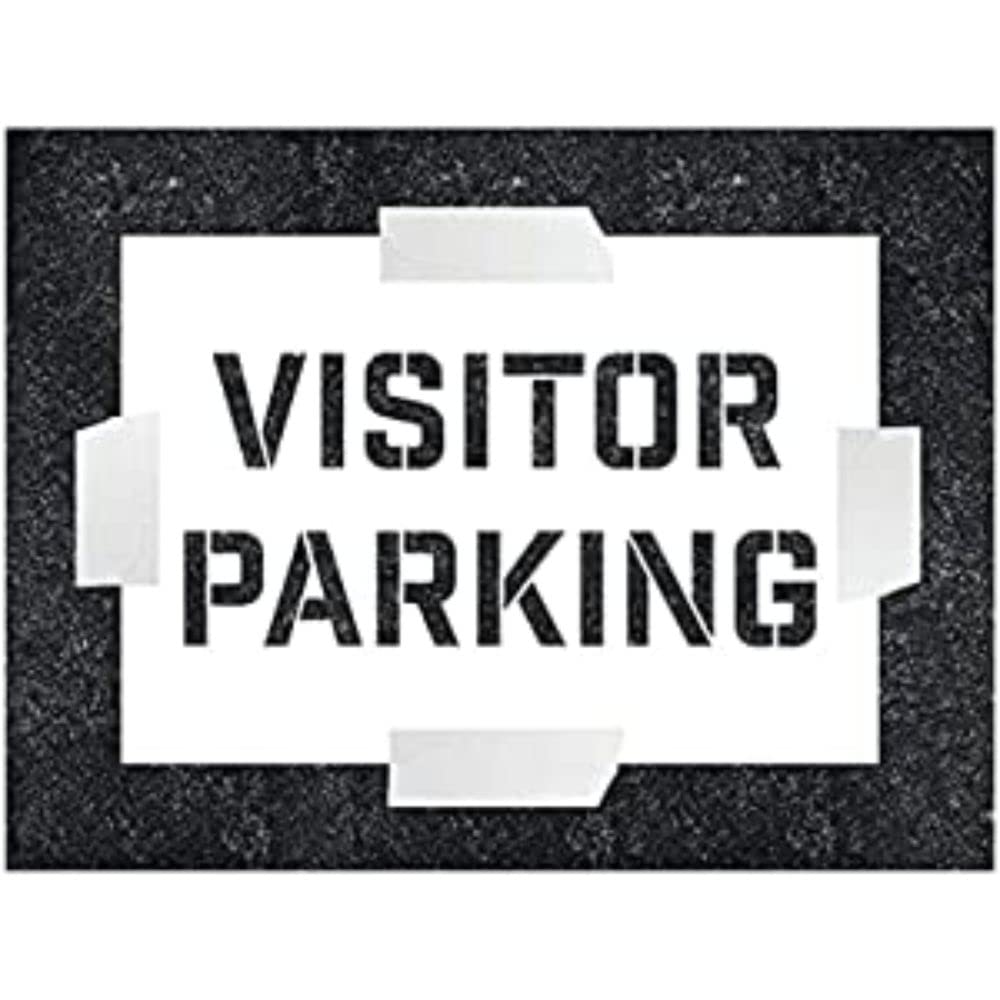 V Safety Visitor Parking Stencil - 600 x 400 mm - 1.1 mm Polypropylene Safety Sign