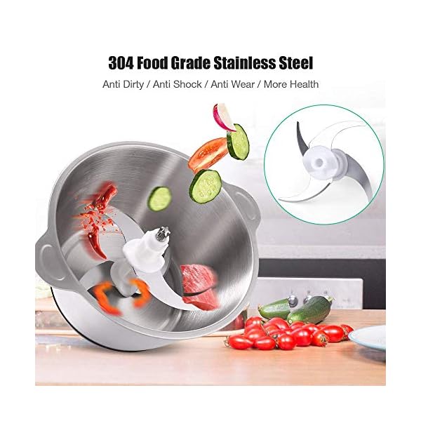Homeasy-Food-Processor-Meat-Grinder-Mini-Chopper-2L-Stainless-Steel-Food-Chopper-for-Meat-Vegetables-Fruits-and-Nuts-Stainless-Steel-Bowl-and-4-Sharp-Blades-350W-8-Cups Homeasy Food Processor, Meat Grinder Mini Chopper 2L Stainless Steel Food Chopper for Meat, Vegetables, Fruits and Nuts, Stainless Steel Bowl and 4 Sharp Blades, 350W, 8 Cups