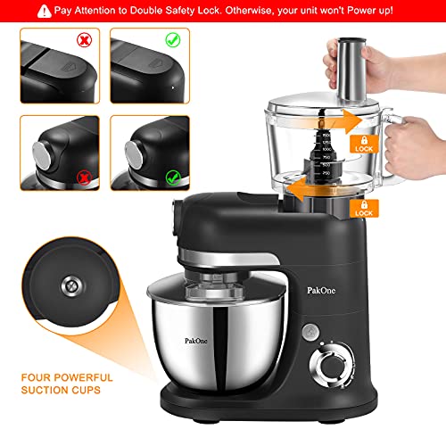 BONISO Stand Mixer Food Processor,6.5QT 800W 6Speed TiltHead Food