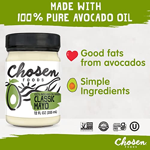 Chosen Foods 100 Avocado OilBased Classic Mayonnaise, Gluten & Dairy