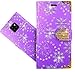 CaseExpert Bling Diamond Flowers Leather Kickstand Flip Wallet Bag Case Cover for Ulefone Note 7 (2019)