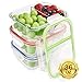 RENPHO Glass Meal Prep Containers 2 Compartment,Bento Box Containers Glass Food Storage Containers with Lids,Food Prep Containers Glass Storage Containers with lids Lunch Containers[3-Pack, 36oz]