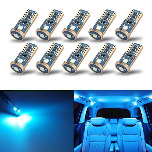 iBrightstar Newest Extremely Bright Wedge T10 168 194 LED Bulbs For Car Interior Dome Map Door Courtesy License Plate Lights,Ice Blue