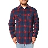 Freedom Foundry Men's Plaid Fleece Jackets Super Plush Sherpa Lined Jacket Shirt