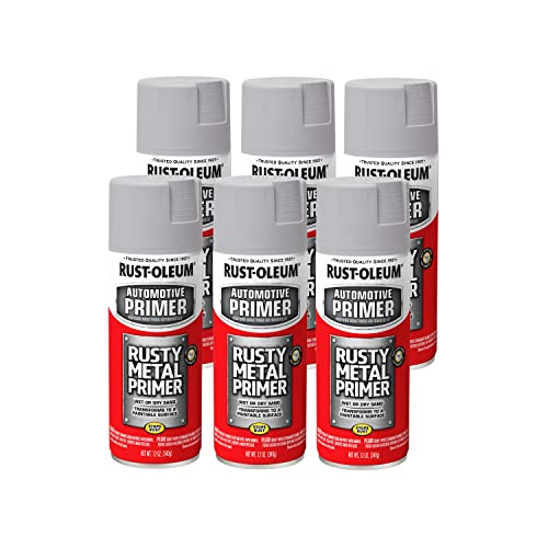 RustOleum 2493316PK Automotive Rusty Metal Primer Spray Paint, 12 oz