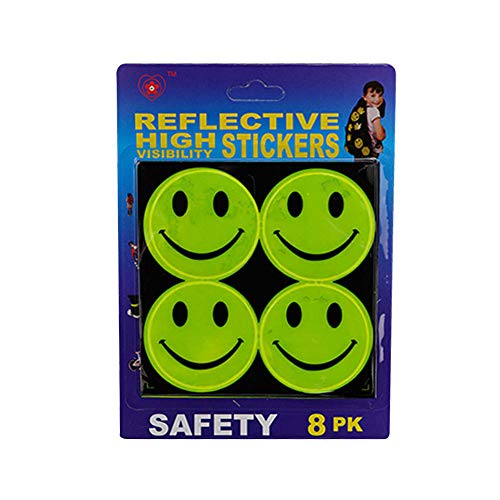 Mosichi Outdoor Bike Motorcycle Cycling Backpack Reflective Stickers Safety Smiley Face Fluorescent Green Decals Decor 1#