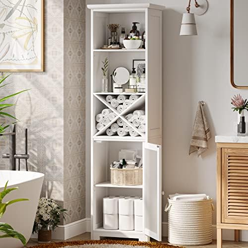 Tiptiper Tall Bathroom Storage Slim Linen with