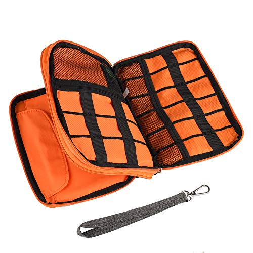 Electronics Accessories Organizer,Double Layer Waterproof Cable Organizer Bag,Multifunction Travel Gadget Bag Storage Cables, USB Flash Drive,iPad Mini and More - Thumbnail 3