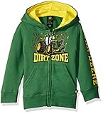John Deere Little Boys' Toddler Dirt Zone Fleece Zip Hoodie, Green, 2T