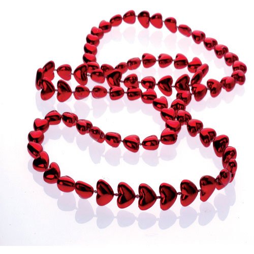 Metallic Heart Bead Necklaces