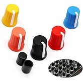WXYINSPAS 5pcs Universal EQ Rotary Knob Replacement Equalizer Potentiometer Fader Knobs Push Rod Cap for DJ Controller Mixer Console Pioneer DJM、DDJ、XDJ, Denon Numark AKAI RANE VESTAX (Mix color Hats)