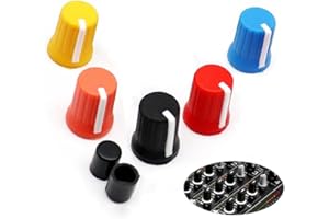 WXYINSPAS 5pcs Universal EQ Rotary Knob Replacement Equalizer Potentiometer Fader Knobs Push Rod Cap for DJ Controller Mixer Console Pioneer DJM、DDJ、XDJ, Denon Numark AKAI RANE VESTAX (Mix color Hats)
