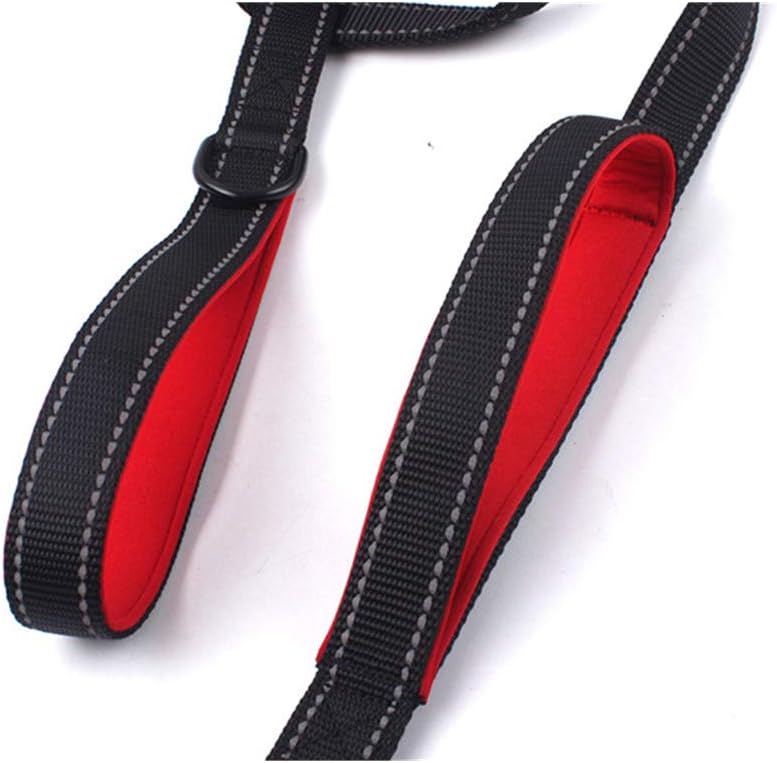 Yih Vane Double Handle Dog Leash, 4.9ft Nylon Reflective Dog Lead with Padded Handles for Small to Medium Dogs - Red - Image 3
