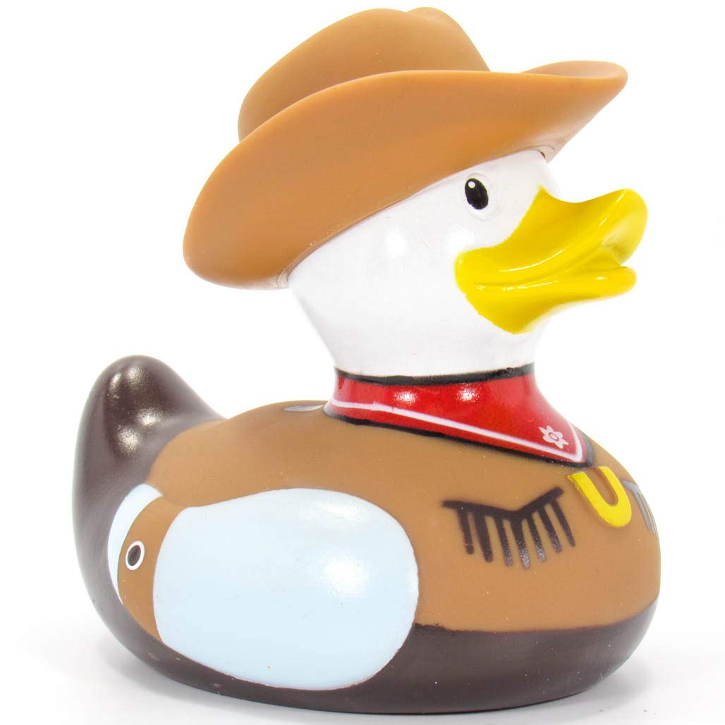Cowboy Rubber Duck Bath Toy by Bud Duck | Elegant Gift Packaging - "Howdy partner!" | Child Safe | Collectable