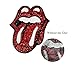 Large Red Mouth Patches Sew on Tongue Sequins Patches Embroidered Badge Motif Applique Compatible Clothing Jeans T-shirt (Red1)
