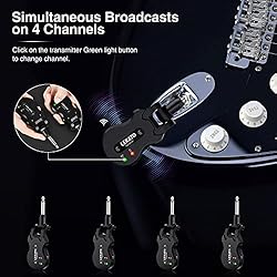 LEKATO 5.8Ghz Wireless Guitar System 4 Channels