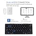 MoKo Universal Foldable Keyboard, with 3 Color LED Backlit, Dual-Mode Connection( Wired / Wireless), Ultra-Thin Portable Keyboard for iPad, iPhone, iOS, Android Devices, Windows Tablets, Black & Gold