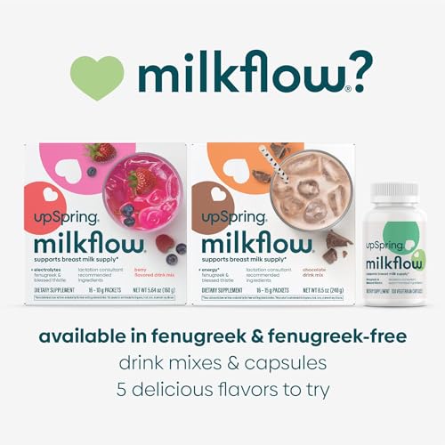 UPSPRING MILKFLOW IMMUNE SUPPORT BREASTFEEDING SUPPLEMENT DRINK MIX FENUGREEK-FREE, MORINGA ELDERBERRY LEMONADE FLAVOR, LACTATION SUPPLEMENT TO SUPPORT BREAST MILK SUPPLY, 16 MIXES