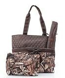 Natural Camo Quilted Diaper Bag