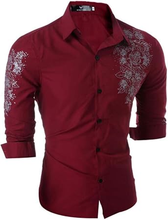 wine red dress shirt
