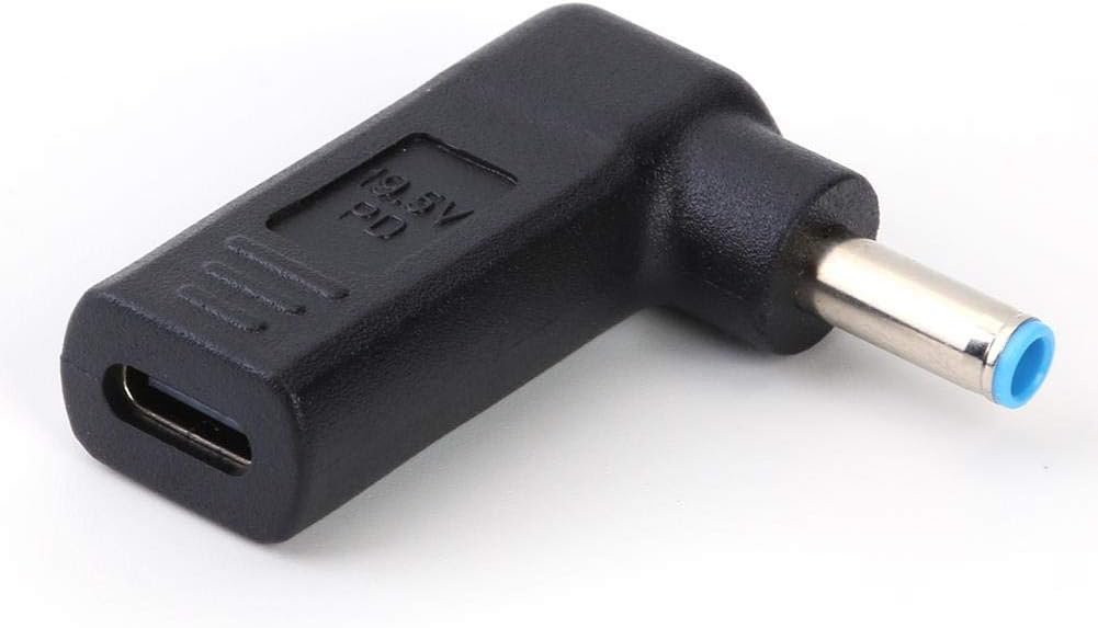 UNIhappy 90 Degree USB-C Type-C Female to 4.5x3.0mm DC Male Plug Adapter for Laptop