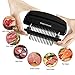 Meat Tenderizer Needle, DIWENHOUSE 48 Ultra Sharp Stainless Steel Blades with Cleaning Brush, Professional Cookware Kitchen Gadget Tenderizing Steak Turkey Chicken Beef Fish Pork (Black)
