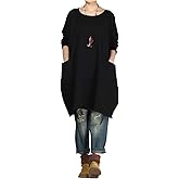 Minibee Women's Crewneck Oversized Sweatshirt Casual Loose Sweatshirts Long Sleeve Pullover Tunic Tops with Pocket